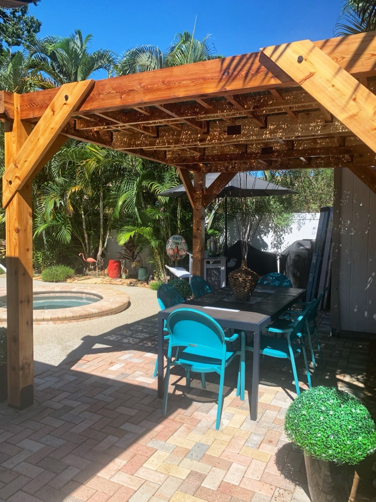 8x8 Western Red Cedar Pergola in St Petersburg FL by David Cuevas Designs